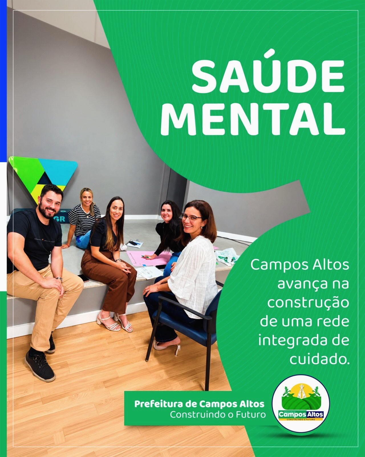 A Prefeitura de Campos Altos, por meio da Secretaria Municipal de Saúde, recebeu profissionais da referência regional em saúde mental de Uberaba para um encontro de capacitação, diálogo e planejamento
